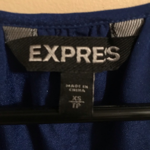 Express Royal Blue Cold Shoulder Top - Picture 2 of 6